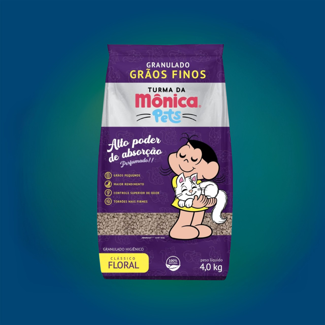 Areia Higiênica 4KG Turma da Mônica Floral