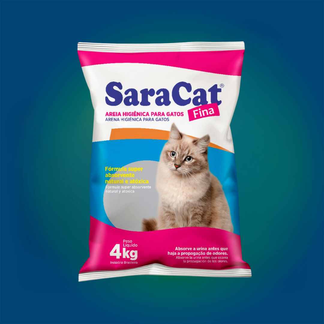 Areia Higiênica 4KG SaraCat Fina