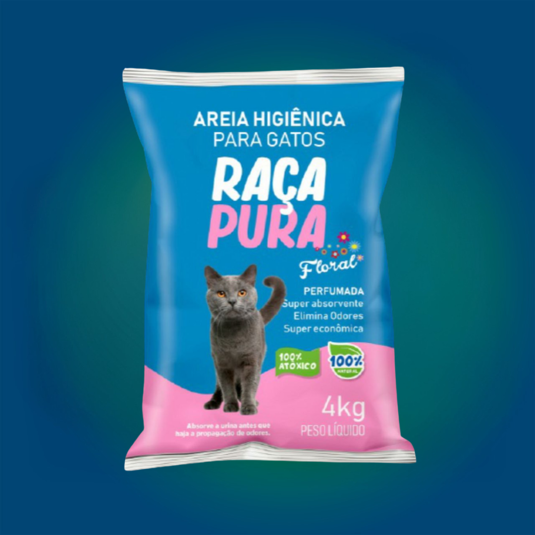 Areia Higiênica 4KG Raça Pura Floral