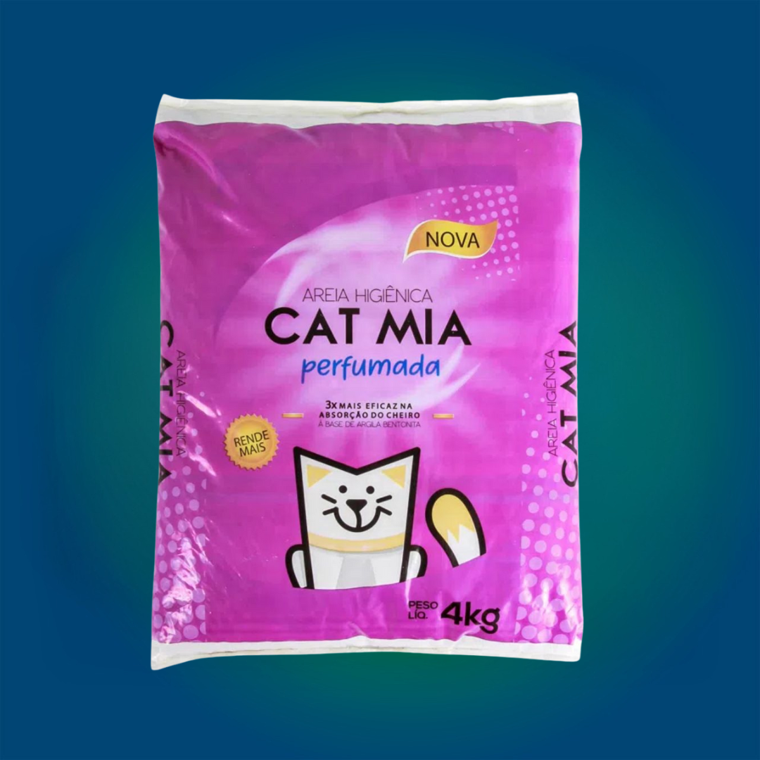 Areia Higiênica 4KG Cat Mia Perfumada